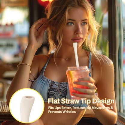 NiHome 6PCS Silicone Anti-Wrinkle Straws Fit for Stanley 40oz 30oz Tumblers