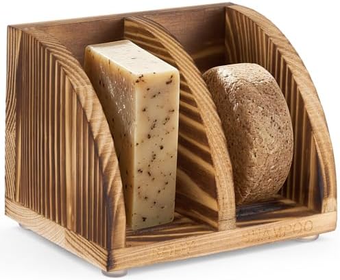 Shampoo Bar Holder Multi Bar Soap Dish, Wooden, 4.33 x 3.35 x 3.15 Inch
