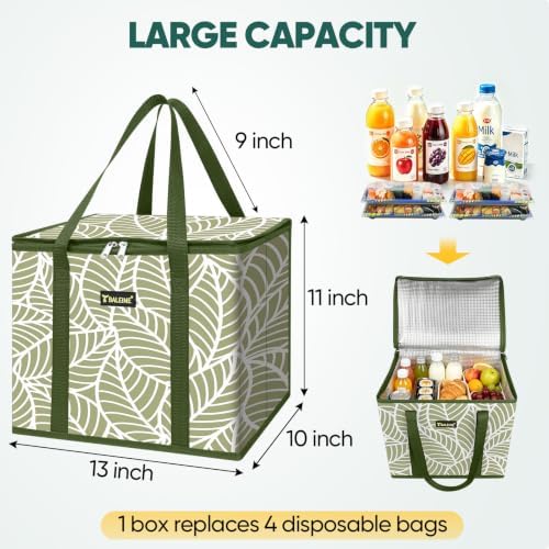 BALEINE 1PK Insulated Reusable Grocery Bag, Heavy Duty Shopping Tote