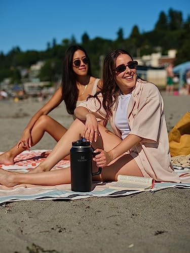 STANLEY Quencher H2.0 Tumbler with Handle & Straw 64 oz Flowstate 3-Position Lid Large Capacity for Travel & Sports Insulated Stainless Steel Cup BPA-Free Black (Pack of 4)