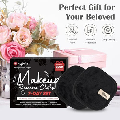 Orighty Makeup Remover Cloths 7-Day Set, Black Makeup Remover Pads