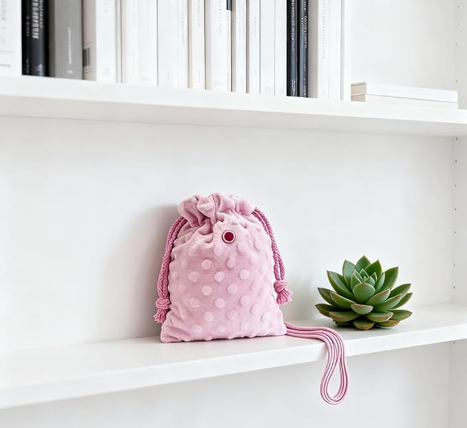 Sugar Glider Bonding Pouch Portable Drawstring Pouch Soft Sleeping Bag with Pink Braided Ribbon Small Animal Carrier (Pink)