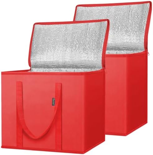 BALEINE Insulated Reusable Grocery Bags with Zippered Top, Large Cooler Bag