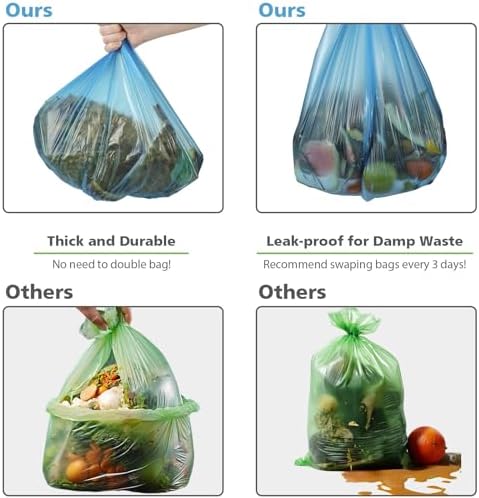 Small Trash Bags 4-6 Gallon AYOTEE Unscented Compostable Bags 100 Pcs Blue