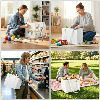 BALEINE 3PK Reusable Grocery Bags, Heavy Duty Shopping Tote Bag