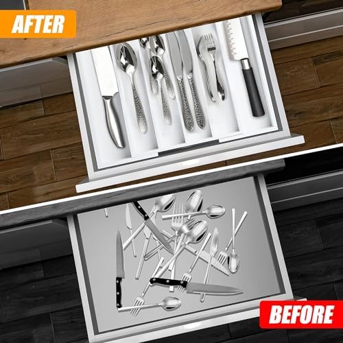 Kitchen Silverware Drawer Organizer and Storage Utensilios De Cocina Modernos Soporte Para Cucharas Trastes De Cocina Organizadores Platos Para Gabinetes Cajones Decoración Organizador Para Utensilios