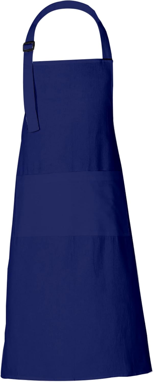 RAJRANG 100% Cotton Cooking Apron with 3 Pockets Kitchen Chef BBQ Adjustable Bib Aprons for Women Men
