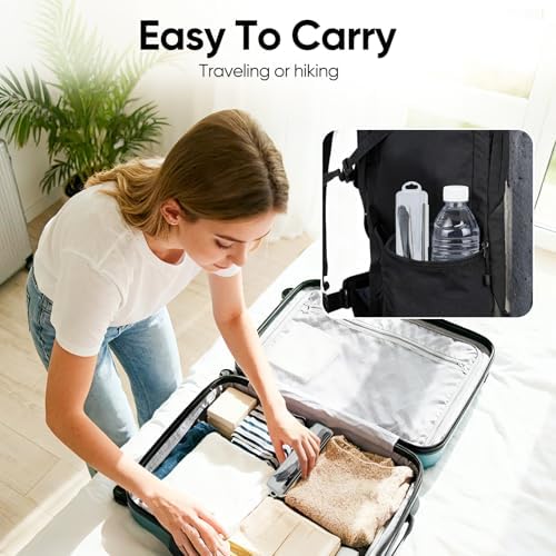 Travel Camping Utensils with Case, 6 Pcs Reusable Stainless Steel Silverware Cutlery Set, Spoon, Fork, Knife + Straw/Brush Kit for Camping, Travel, Office, Lunch Box, Eco On-the-Go (black)