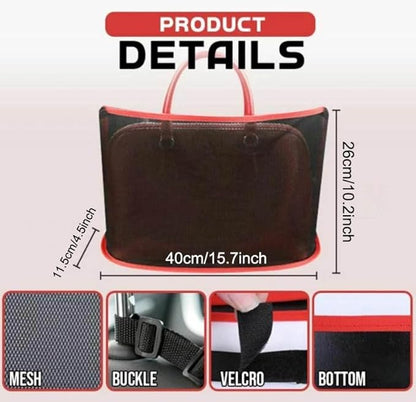 acdiac Universal Car Mesh Storage Bag,Auto Seat Back Mesh Organizer High Elastic Pet Isolation Net,Car Mesh Partition (Black)