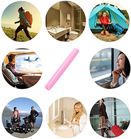 Plastic Travel Toothbrush Cover Portable Toothbrush Box, Breathable Design with Air Hole More Container Toothbrush Tube Container for Home Daily Travel Camping School Business Trip (Pink)