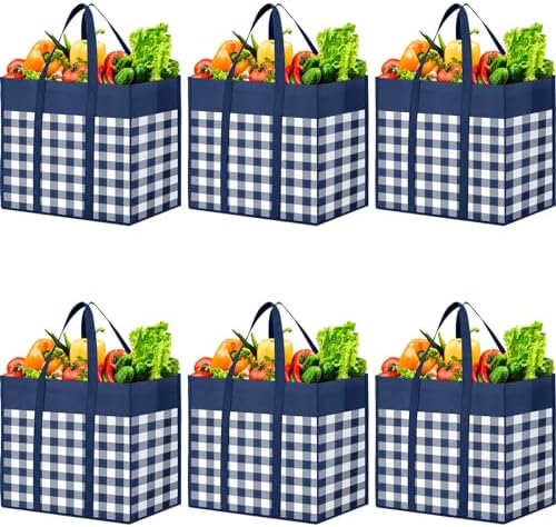 WOWBOX Reusable Grocery Bags, Foldable Reusable Shopping Tote Bags