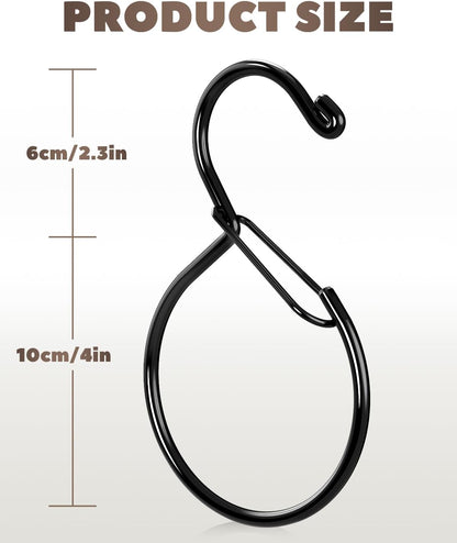 4 Pack Belt Hanger, Belt Hanger for Closet, Waterproof Belt Organizer for Closet, Holds Ties, Scarves, Bags & Accessories, Black