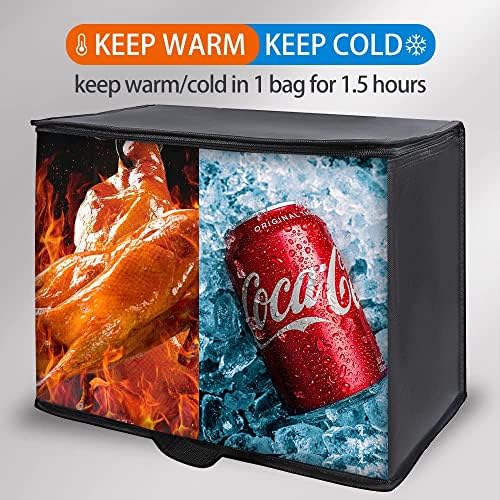 Bodaon 2-Pack Insulated Reusable Grocery Shopping Bags, X-Large, Black