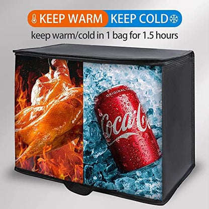 Bodaon 2-Pack Insulated Reusable Grocery Shopping Bags, X-Large, Black