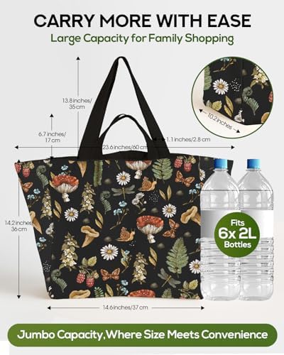 Miss Adola Cute Extra Large Canvas Grocery Tote Bag