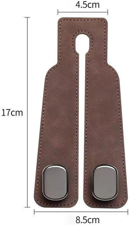 Leather Car Hooks, Car Back Seat Hooks, Car Headrest Hooks Universal for Bag Hooks, Ideal for Back Seat Storage﻿ (1pack-black)