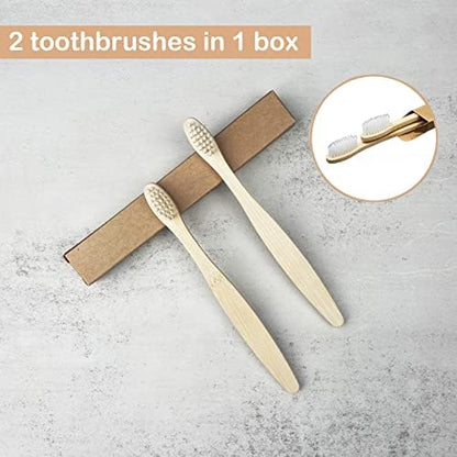 SEVENHEAD 10 PCS Kids Bamboo Toothbrushes Soft Bristles Wooden Toothbrushes, Natural Biodegradable BPA Free Eco Friendly Toothbrushes White