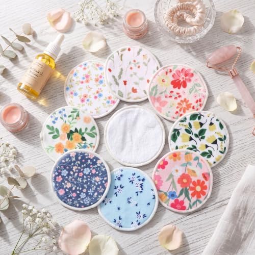 Fanfanwin 24 Pcs Reusable Makeup Remover Pads 4" Microfiber Makeup Cloths