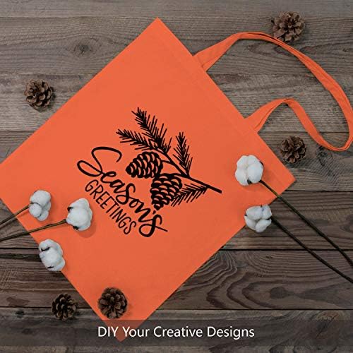 TOPDesign 12-Pack Economical 16"x15" Orange Cotton Tote Bag, Lightweight Medium Reusable Grocery Shopping Cloth Bags, Suitable for DIY, Advertising, Promotion, Gift, Activity