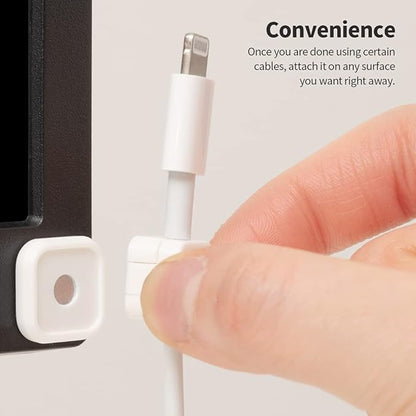 Sinjimoru Magnetic Cable Clips, Multipurpose Cable Management for Car and Office Supplies Self Adhesive Cable Organizer Clip. Magnetic Cable Holder 3pcs White