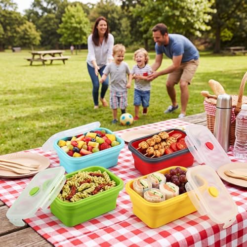 Mifoci 8 Sets of Silicone Collapsible Bowls, Candy Color, 17 Oz/ 500 ml