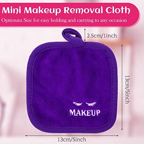 Queekay 48 Pcs Makeup Remover Cloths Reusable Washable Remover Pads Soft Microfiber Face Towels Facial Cleansing Cloths for Face Hand Eye Lips Bathroom Gift for Women 5 x 5 Inch(Multicolor)
