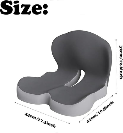 Back and Seat Cushion, Car Seat Cushion for Cars with Lumbar Support,Seat Cushion for Truck Driver, Ergonomic Memory Foam Non Slip Seat Skin with Back Support for Office Chair, Car Seat (E Type)
