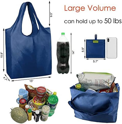BeeGreen Foldable Travel Bag Reusable Gifts Bags - Reusable Grocery Bags Large Holiday Gifts Cloth Tote With Handles - Bulk Reusable Shopping Bags for Women (Beach Storage Washable Collapsible)