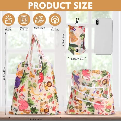 Paterr 46 Pcs Foldable Reusable Grocery Bags Bulk Machine Washable Waterproof Shopping Bags Packable Grocery Tote Pouches