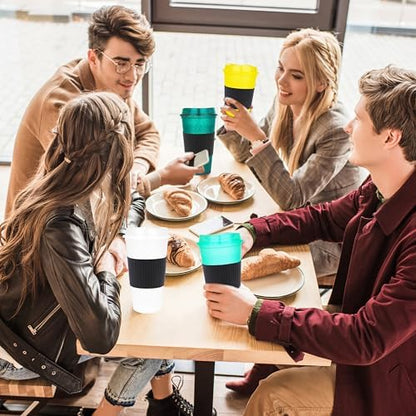 16 oz Plastic Tumblers with Lids, Glitter Blend, 20 Pack