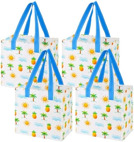 VENO 4 Pack Large Grocery Bag Reusable Shopping Bags with Hard Bottom