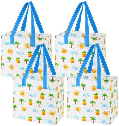 VENO 4 Pack Large Grocery Bag Reusable Shopping Bags with Hard Bottom