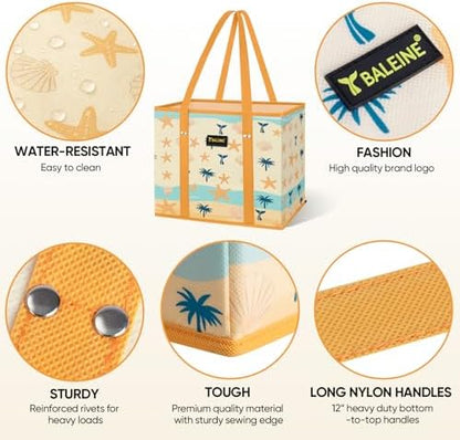 BALEINE 1PK Reusable Grocery Bags, Heavy Duty Shopping Tote Bag