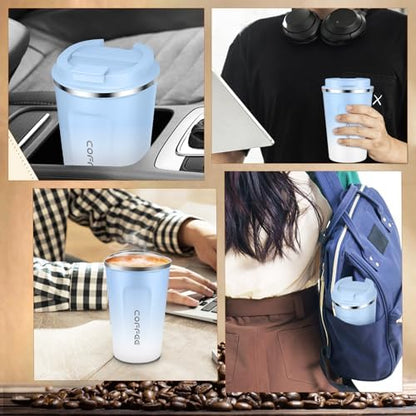 CS COSDDI 12 oz Coffee mug - Stainless Steel Coffee Cup with Leakproof Lid