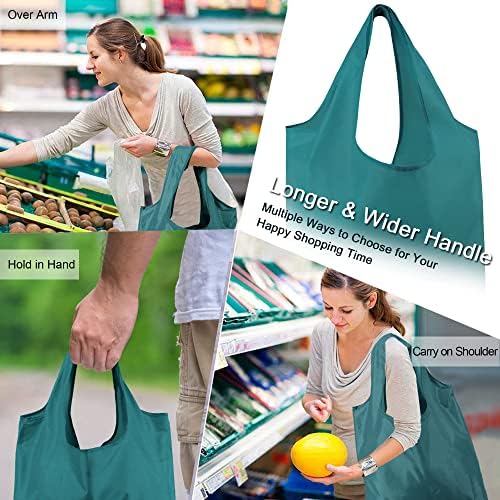 BeeGreen Marrs Reusable Grocery Bags Wholesale Green Reusable Kitchen Bags Bulk Foldable-Machine Washable with Zipper Storage Pouch 50 Packs