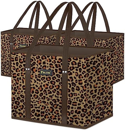 BALEINE 3PK Reusable Grocery Bags, Heavy Duty Shopping Tote Bag