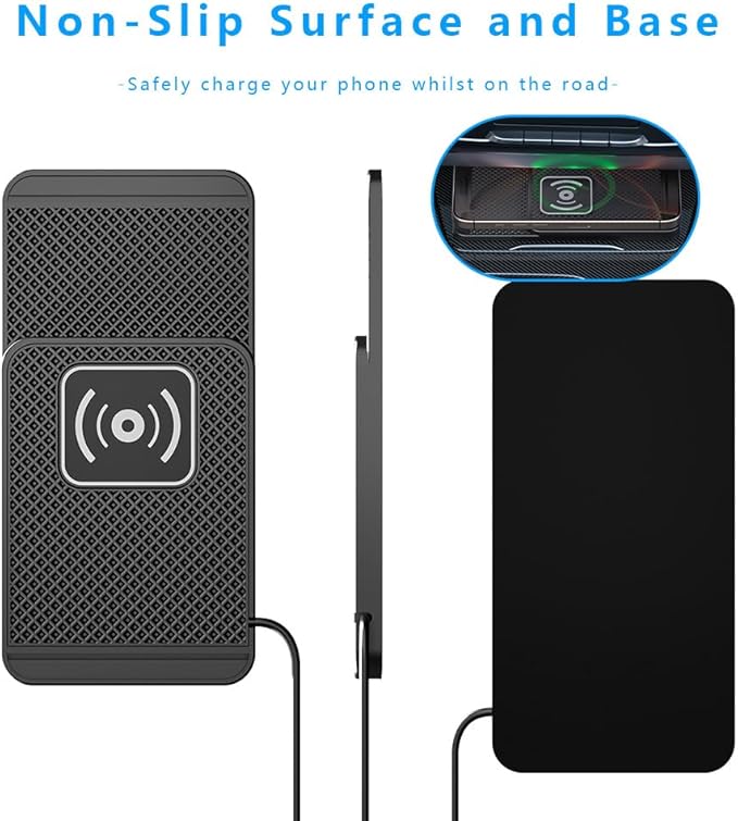 Wireless Charging Pad for Car for Ford Ranger 2000-2011 2019-2025, Non-Slip Type C/USB 20W Fast Phone Charging Pad DIY Trim-to-Fit No Interior Damage,A&USB