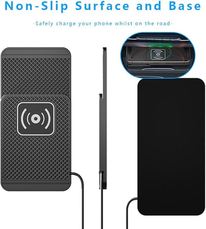 Wireless Charging Pad for Car for Toyota 4Runner 2000-2025, Non-Slip Type C/USB 20W Fast Phone Charging Pad DIY Trim-to-Fit No Interior Damage,A&USB