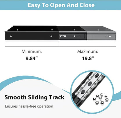 Under Desk Drawer, 20.1 inch Carbon Steel Slide-Out Under Table Storage