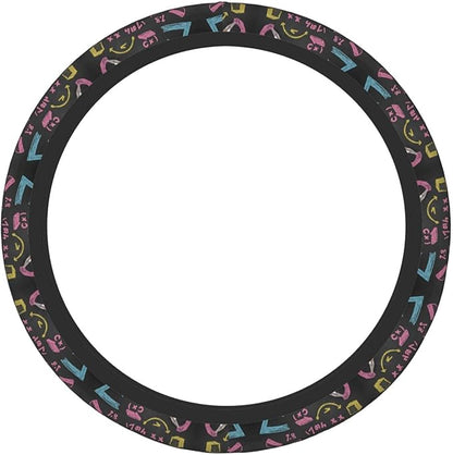 Math Mathematician Pi Day Car Steering Wheel Cover, 15 Inch Steering Wheel Cover Stylish Decor for Most Cars