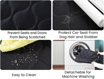 pettycare Dog Car Seat Cover for Back Seat - Hard Bottom Supports 400lbs, with Mesh Window & Non-Slip Bottom, for SUV & Truck (Black)