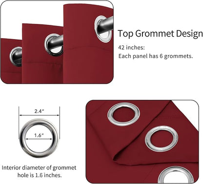 Easy-Going Blackout Curtains for Bedroom, Solid Thermal Insulated Grommet and