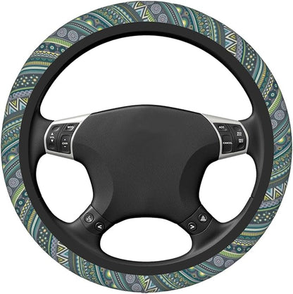 Boho Pattern Steering Wheel Cover Neoprene Universal 15 Inches Car Steering Wheel Protector for Women Men