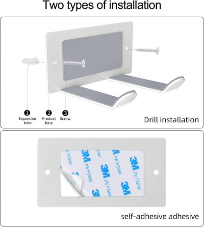 FLE Hair Dryer Holder Wall Mounted Self Adhesive,Hair Blow Dryer Rack Organizer Compatible with Most Hair Dryers,White
