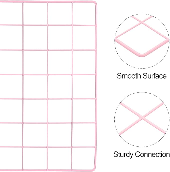 PATIKIL 14"x14" Wire Grid Panel, 2 Pack Board Photo Pictures Memo Display Grid