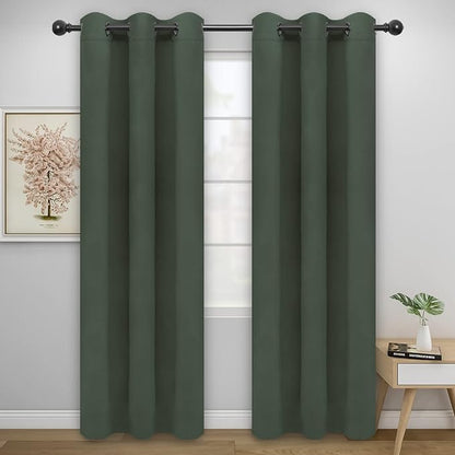 Easy-Going Blackout Curtains for Bedroom, Solid Thermal Insulated Grommet and