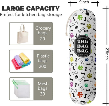 Grocery Bags Holder Organizer For Shopping Bags, Wall Mount Plastic Bags Storage Container Dispensers, Pet Lovers Home Kitchen Bags, The Bag Bag Grocery Bag Holder, Gifts For Women Dog Mom Dad (G-17)