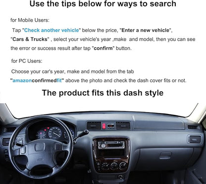 Dash Cover Mat Custom Fit for Honda CRV Dashboard Cover Pad Cap Carpet Protector J244 (DarkGray)