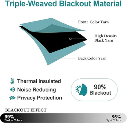 ChrisDowa Blackout Curtains 102 inches Long