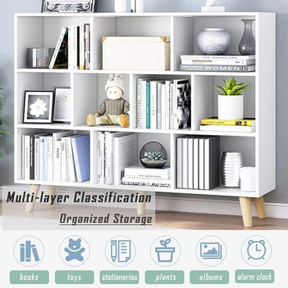 IOTXY Wooden Open Shelf Bookcase